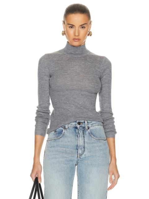 Base Layer Rib Turtleneck Top