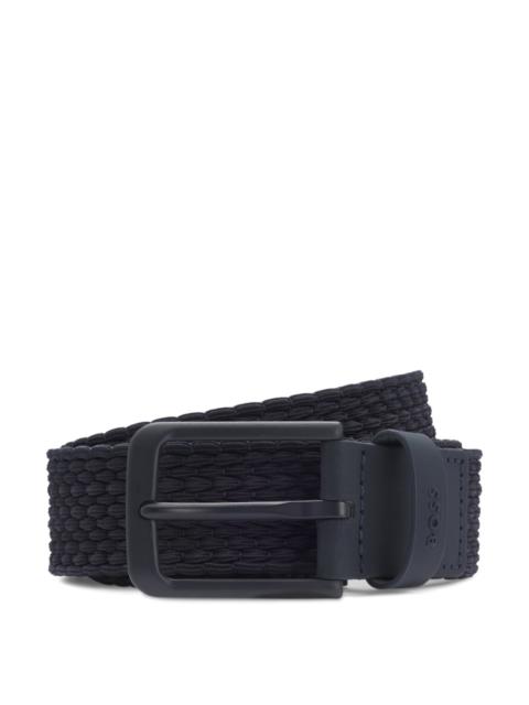 WOVEN BELT WITH LEATHER TRIMS