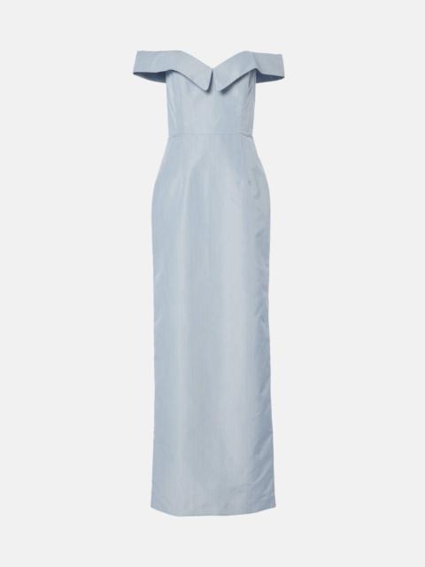 Sarika off-shoulder taffeta gown