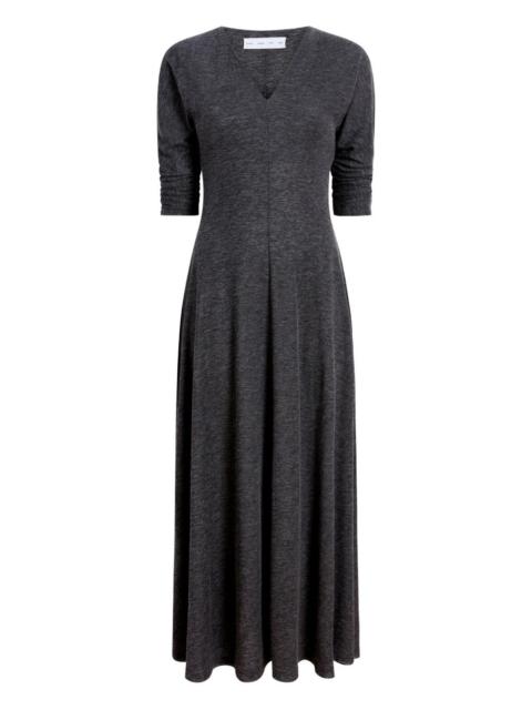 Livia V-neck flared midi dress