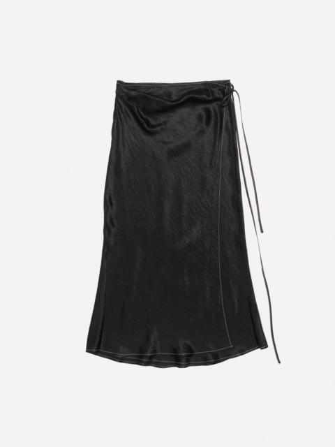 Satin wrap skirt - Black