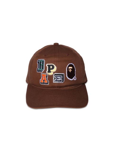 BAPE Multi Fonts Patch Panel Cap 'Brown'