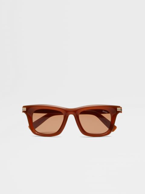 BROWN ACETATE SUNGLASSES