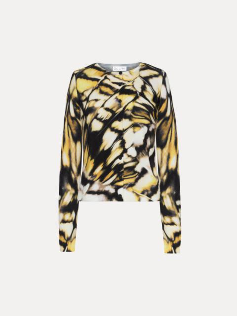 ABSTRACT BUTTERFLY PRINTED CARDIGAN