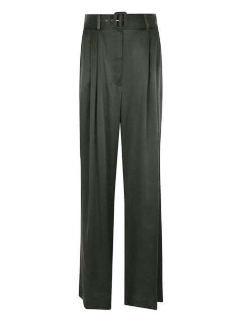 pleated belted trousers