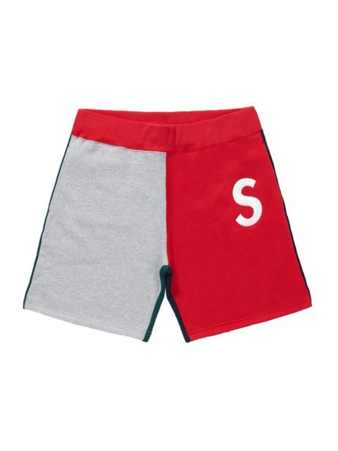 Supreme S Logo Colorblocked Sweatshort Red