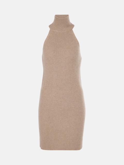 Carmen ribbed-knit cashmere minidress