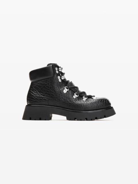 Black Leather Arbor Lace Up Boot