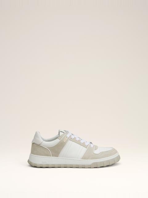 GREY LEATHER LOW TOP WALK SNEAKERS