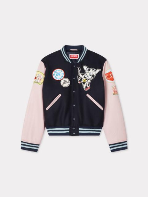 'KENZO Badges' embroidered varsity jacket in wool