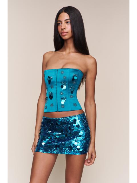 EMBELLISHED SATIN CORSET