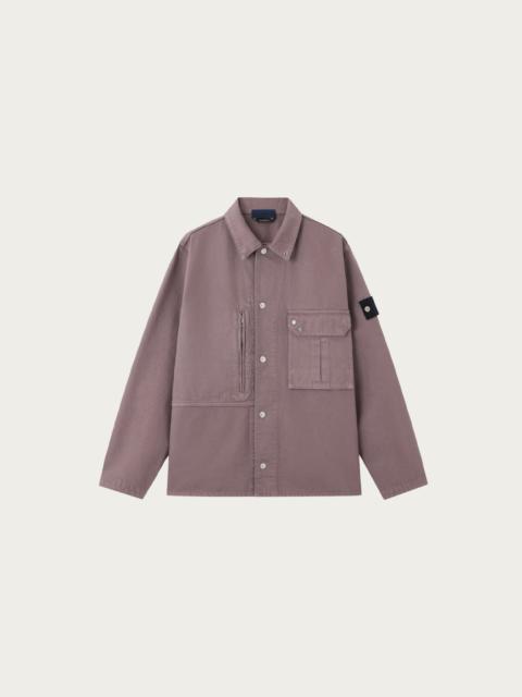 Light Bull Denim Comfort Fit Overshirt - Purple Grey