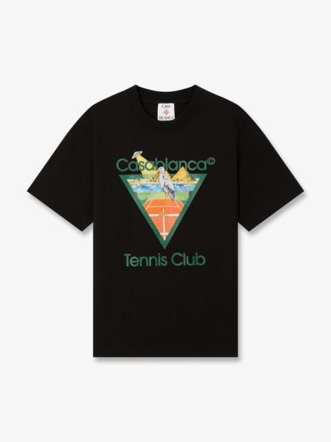Black Tennis Club Icon Pyramid Abduction Short Sleeve T-Shirt | Casablanca Paris