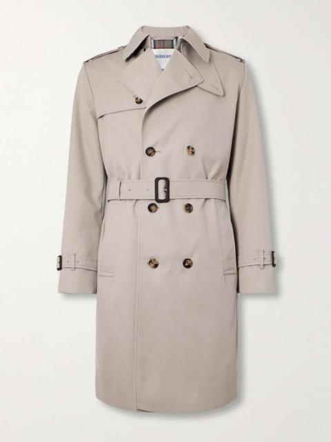 Double-Breasted Belted Gabardine Trench Coat