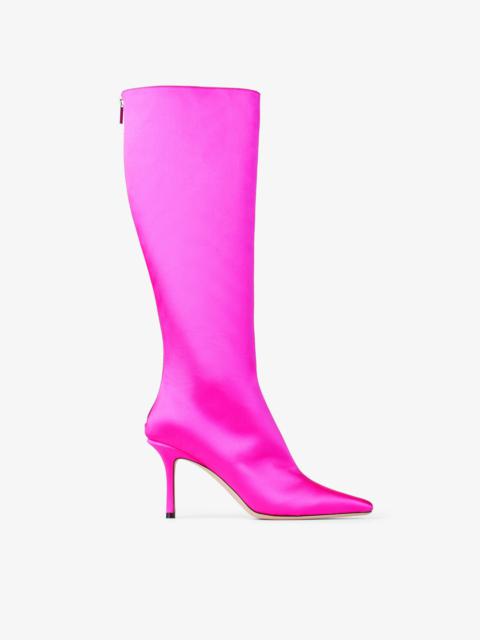 Agathe Knee Boot 85
Fuchsia Satin Knee-High Boots