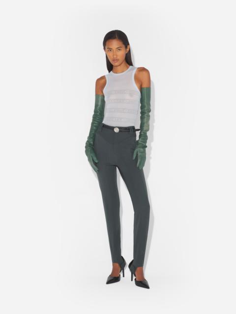 THE BLUE FLOCKED GAULTIER BODYSUIT