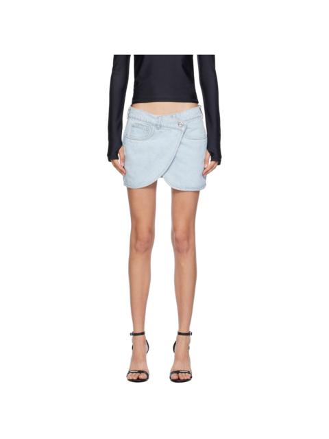Blue Wrap Denim Miniskirt