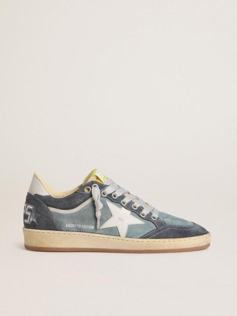Women's Ball Star LTD in light blue suede with milk-white leather star and heel tab