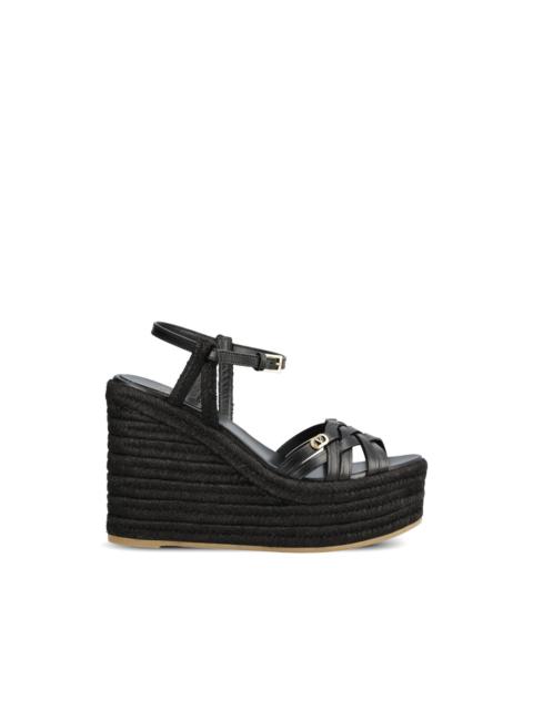 Rockstud woven wedge sandals