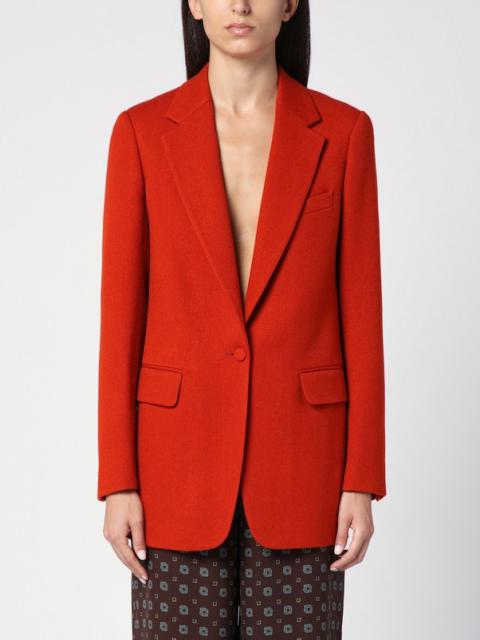 Red single-breasted jacket in wool