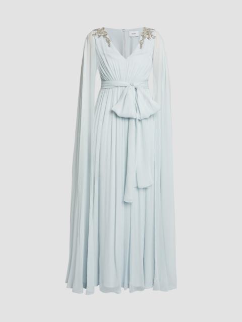 EMBELLISHED SILK CREPONNE GOWN