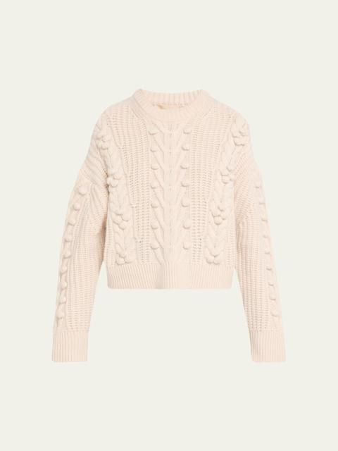 Rosamunde Puff-Sleeve Ruffle Chiffon Midi Dress