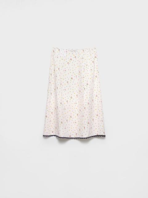 Prada Floral print pongé skirt | REVERSIBLE