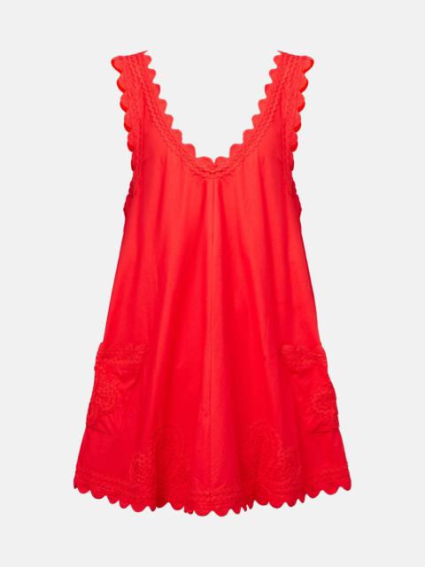 Embroidered cotton poplin minidress