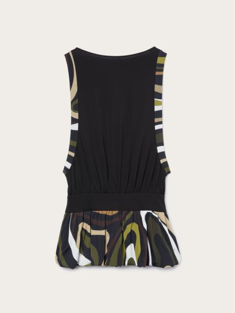 MARMO PRINT DRAPED MINI DRESS