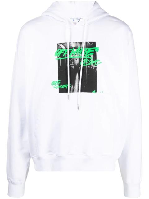 graphic-print cotton hoodie