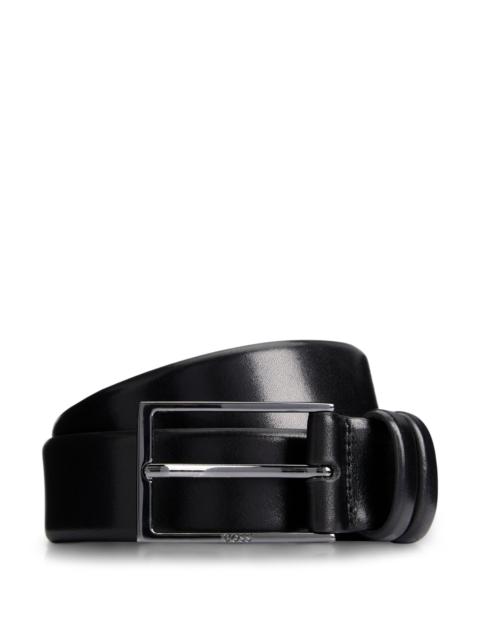VEGETABLE-TANNED LEATHER BELT WITH GUNMETAL HARDWARE