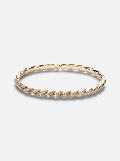 Sculpted Cable Flex 18kt gold bracelet with diamonds
