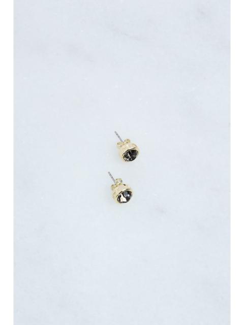 14kt Gold Plated Hand Set European Crystal Solitaire Stud Earrings