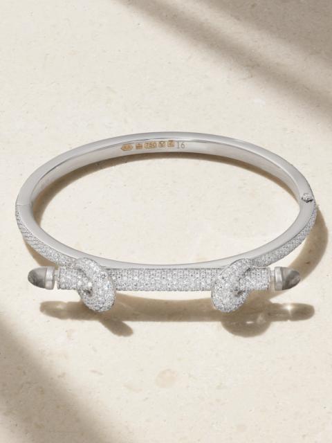 Chakra Icon 18-karat White Gold, Diamond And Quartz Bangle