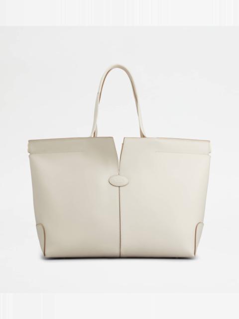 TOD'S DI BAG FOLIO IN LEATHER MEDIUM-SMALL - WHITE