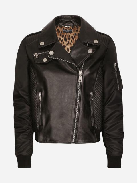 Leather biker jacket