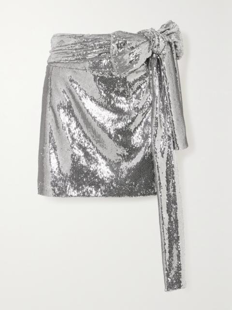 Bernard Asymmetric Sequined Taffeta Mini Skirt