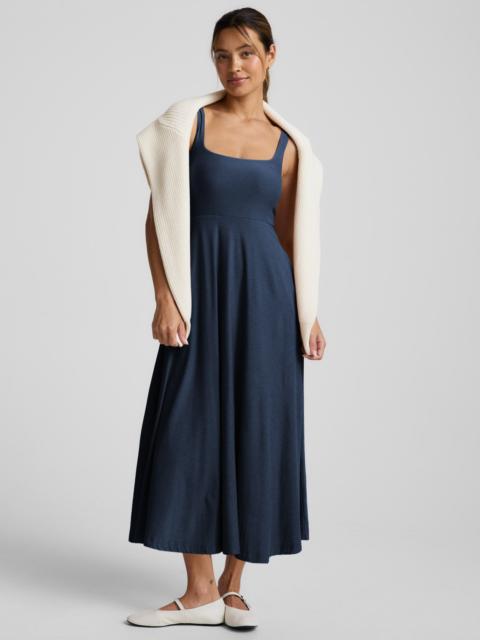 Featherweight At The Ready Square Neck Midi Dress
