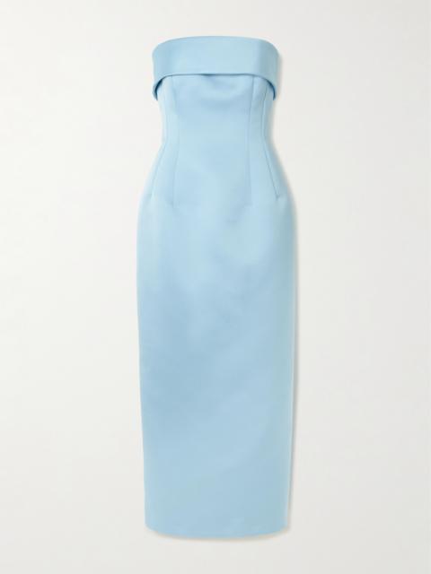Keeley Mudu Strapless Duchesse-satin Midi Dress