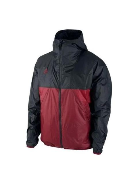 Men's Nike ACG Colorblock waterproof Lightweight Hooded Jacket Red CK7239-011