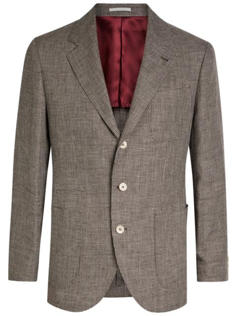 Brunello Cucinelli Houndstooth Linen Blazer