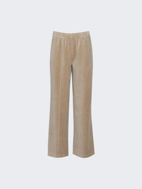 Mid-rise Relaxed Pant In Crystal Hotfix Velour Warm Taupe
