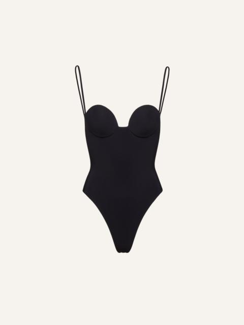 Retro bustier swimsuit in black