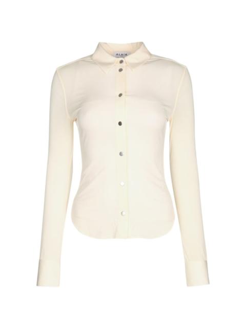 fitted long-sleeve shirt
