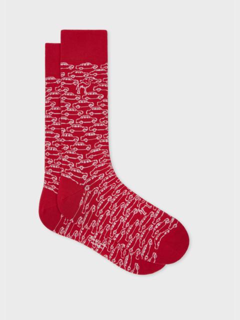 Red 'Camel Cars' Socks