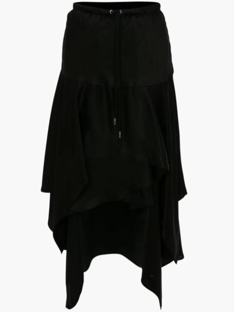 LAYERED ASYMMETRIC MIDI SKIRT