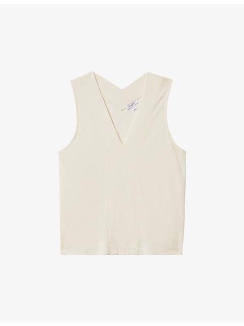 Mira V-neck sleeveless woven top