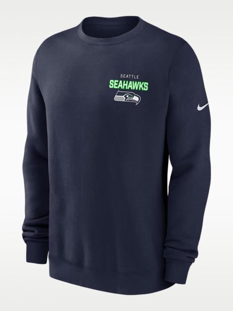 Seattle Seahawks Draw Block Club Men's Nike NFL Pullover Crew