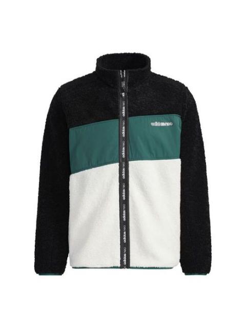 Men's adidas neo BRLV JKT Sports Zipper Jacket Black Jade White GU0840