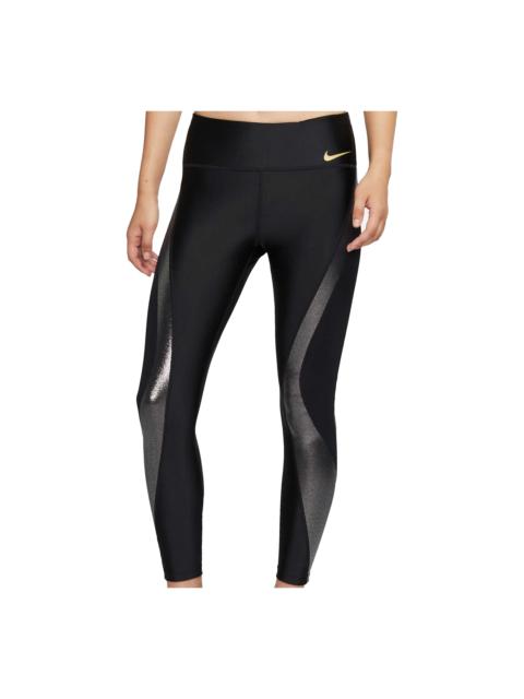 (WMNS) Nike Icon Clash Speed 7/8 Running Sports Slim Fit Leggings Black CU3338-010